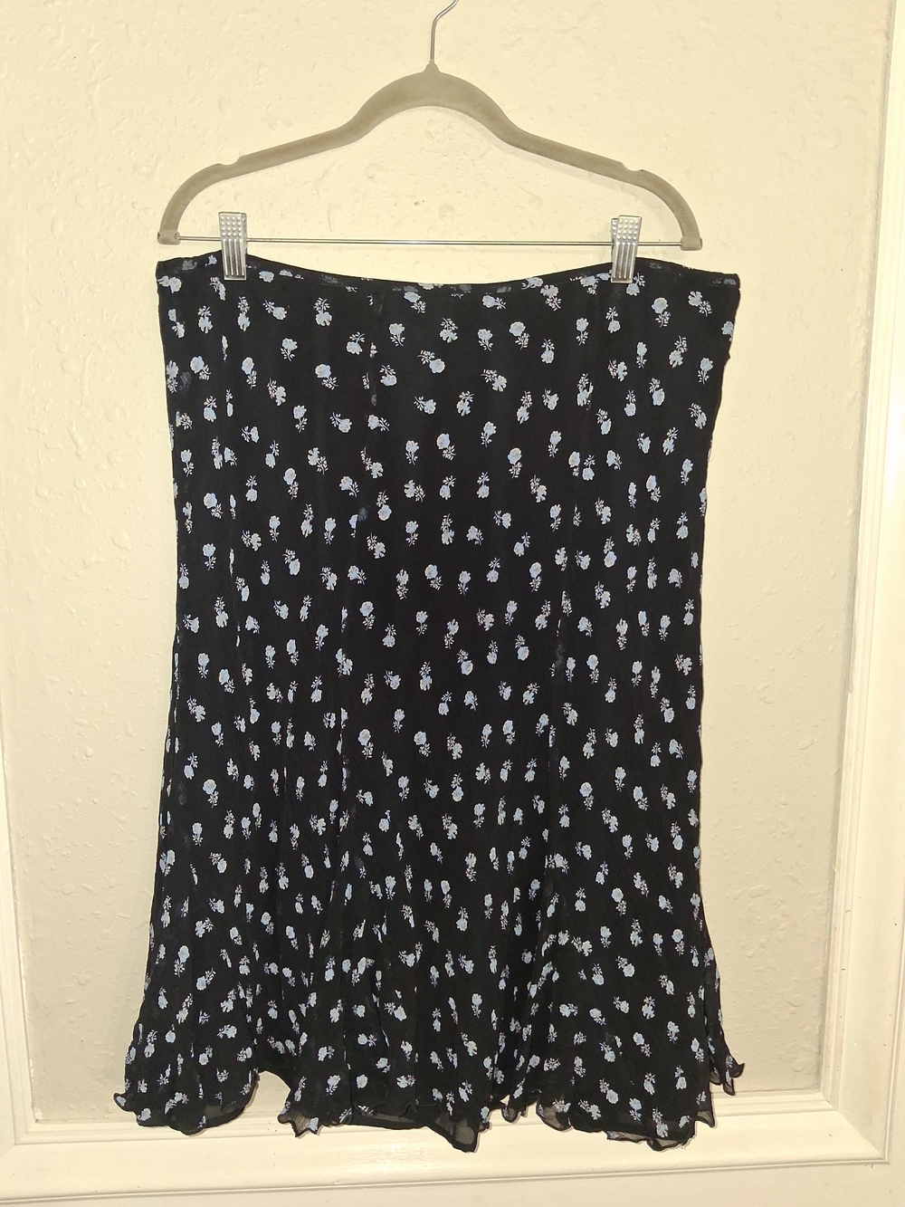 Vintage Jones new york y2k 90s midi skirt silk floral flirty plus 18w